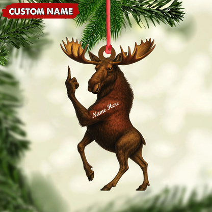 MollyTee Personalized Funny Moose Acrylic Christmas Ornament And Keychain- Custom Decoration Holiday Gift for Hunters 2D Flat - image 1