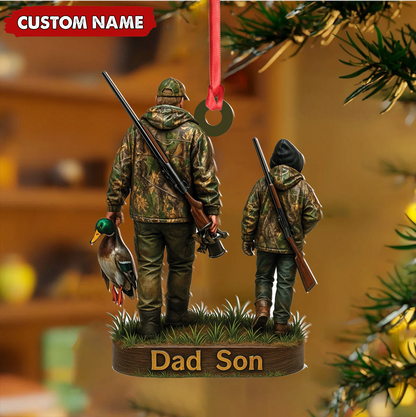 MollyTee Personalized Duck Hunting Ornament for Dad and Son, Father & Son Camo Hunting Decoration, Duck Hunter Gift for Outdoor Lovers - image 6
