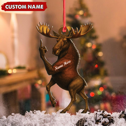 MollyTee Personalized Funny Moose Acrylic Christmas Ornament And Keychain- Custom Decoration Holiday Gift for Hunters 2D Flat - image 6