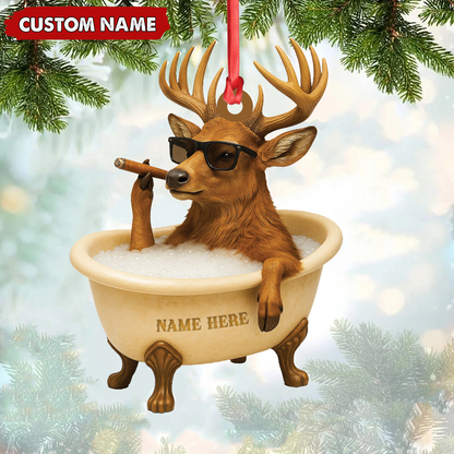 MollyTee Personalized Funny Deer Bathtub Ornament, Cool Buck Relaxing Christmas Decor, Unique Gag Gift for Hunters and Men - image 5