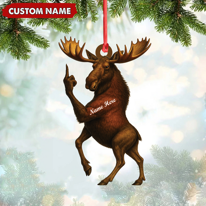 MollyTee Personalized Funny Moose Acrylic Christmas Ornament And Keychain- Custom Decoration Holiday Gift for Hunters 2D Flat - image 2