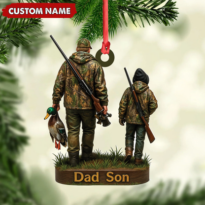 MollyTee Personalized Duck Hunting Ornament for Dad and Son, Father & Son Camo Hunting Decoration, Duck Hunter Gift for Outdoor Lovers - image 4