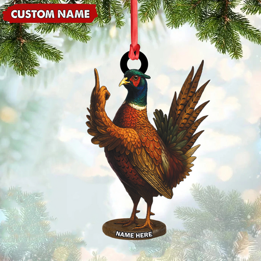 MollyTee Personalized Funny Pheasant Acrylic Ornament - Custom Christmas Gift for Hunters & Bird Lovers - image 1