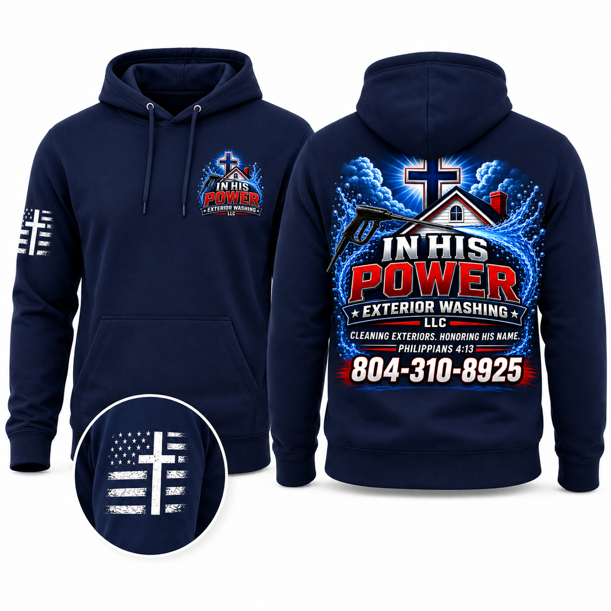 Custom In His Power Exterior Washing Appeal Pressure Washing Shirt