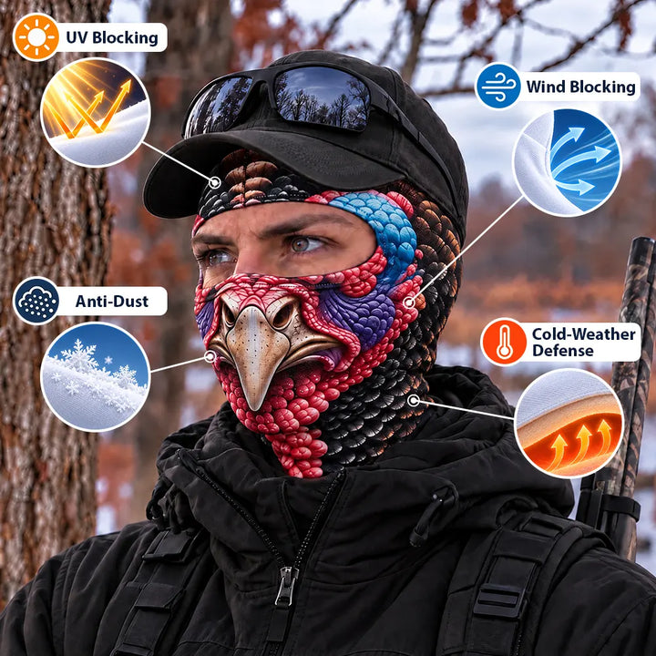 MollyTee Funny Realistic Turkey Head Balaclava Face Mask
