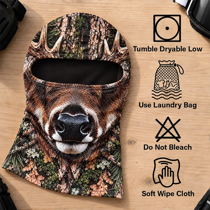 MollyTee Funny Realistic Deer Head Balaclava Face Mask