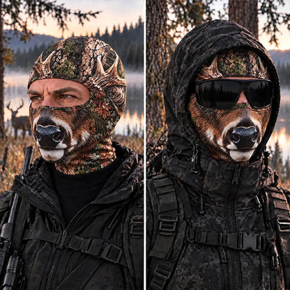 MollyTee Funny Realistic Deer Head Balaclava Face Mask