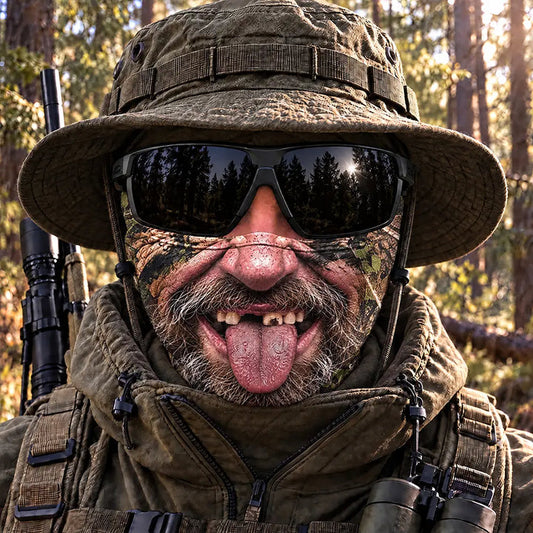 MollyTee Funny Realistic Crazy Old Hunter Head Balaclava Face Mask
