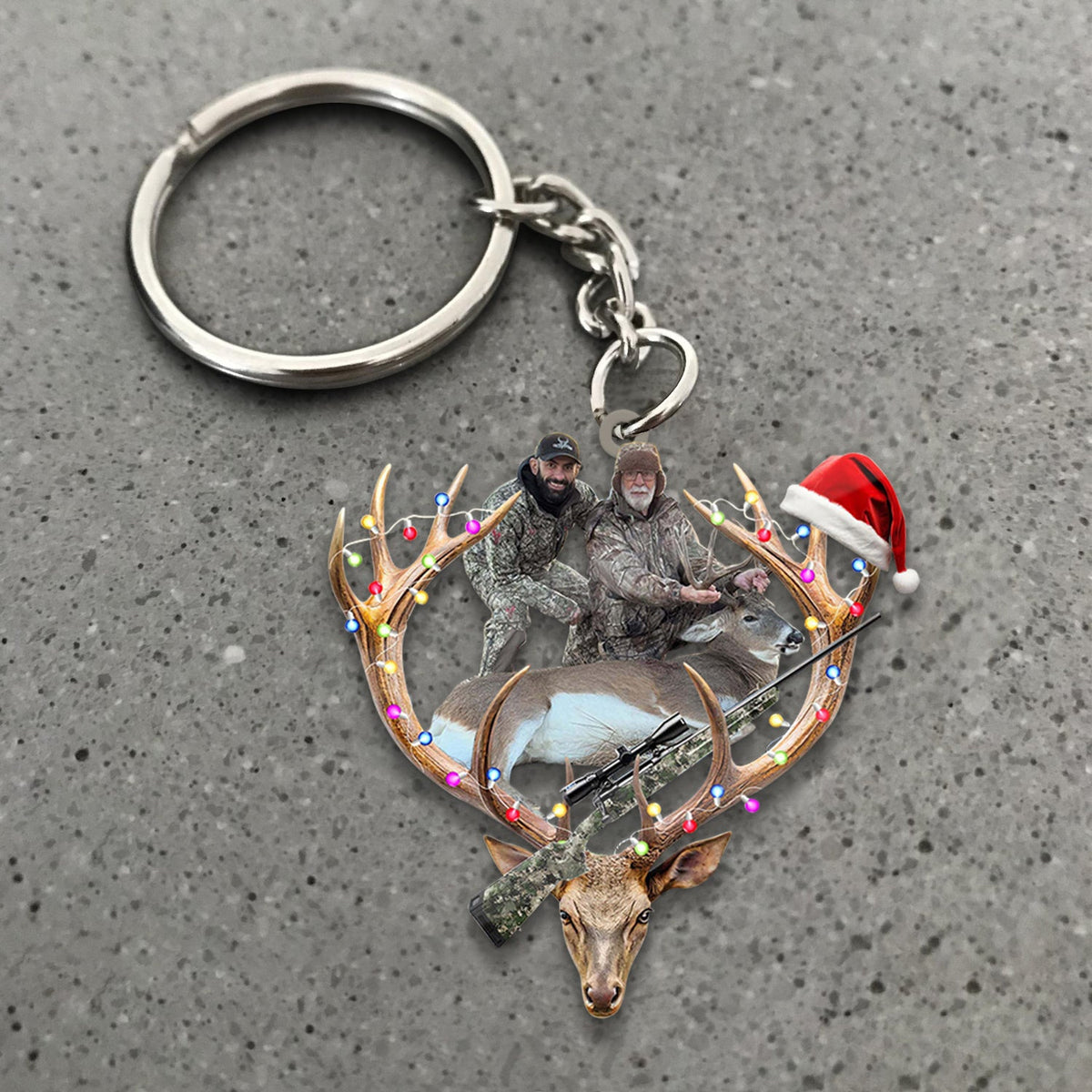 MollyTee Personalized Hunting Aclyric Christmas Ornament Custom Photo Deer Antler Gift for Hunters - image 1