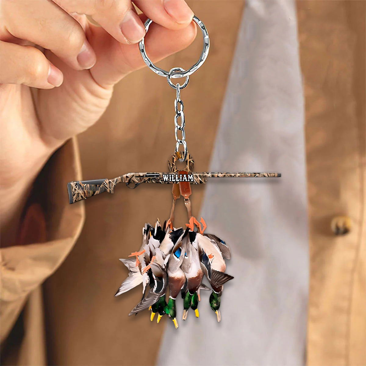 MollyTee Custom Name Duck Hunting Christmas Ornament - image 1