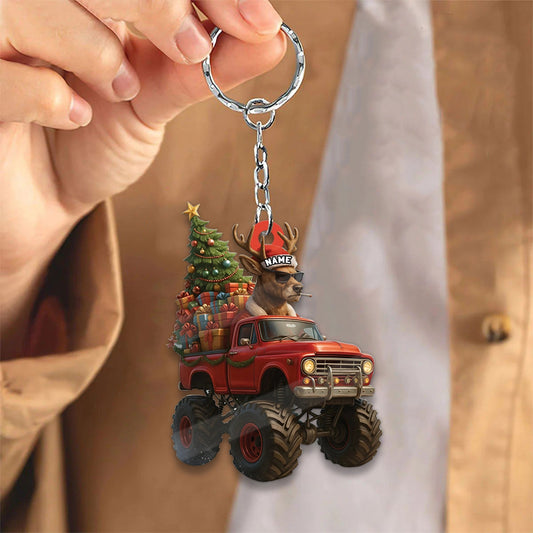 MollyTee Personalized Funny Deer Truck Acrylic Christmas Ornament - Custom Name Gift for Hunters & Outdoor Lovers - image 1