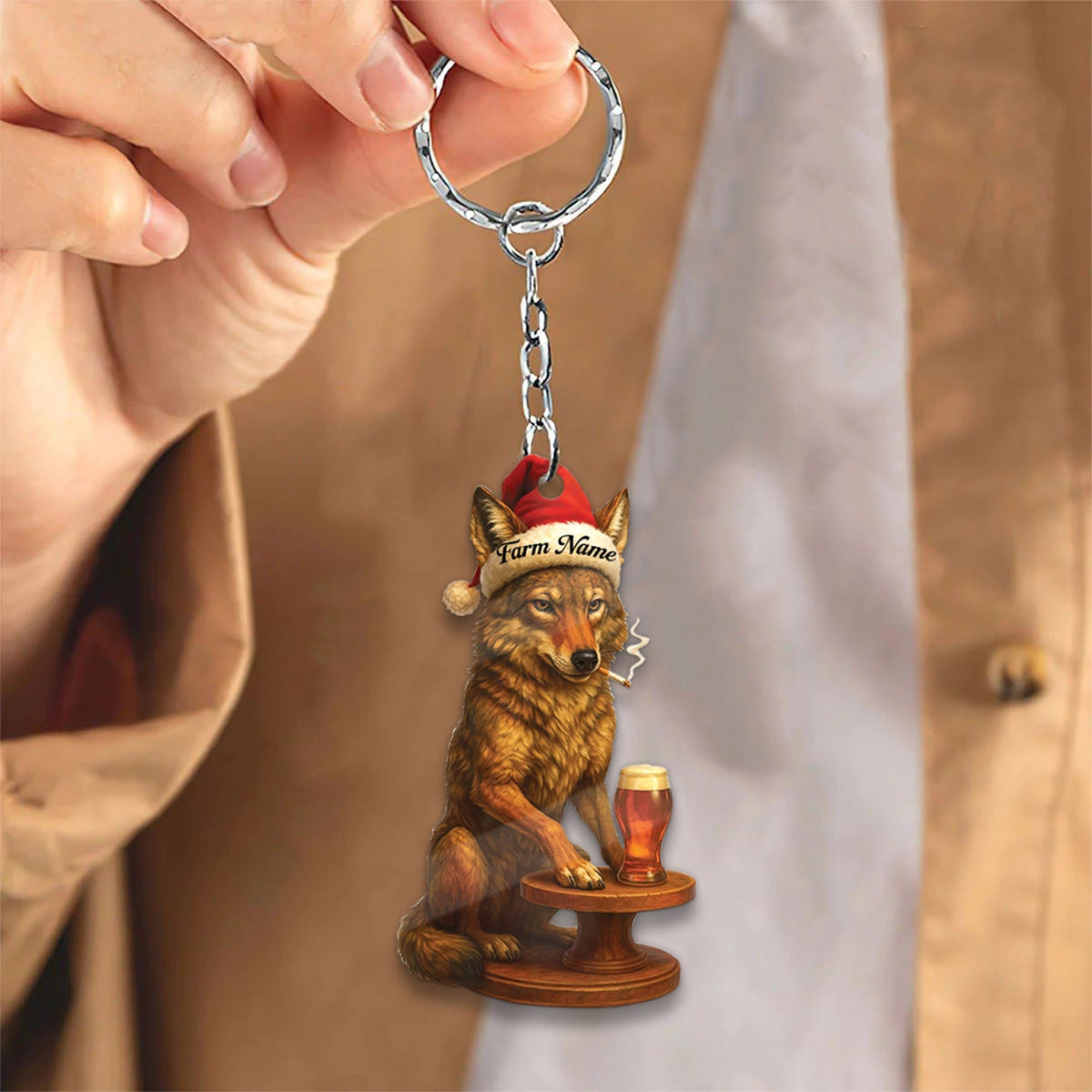 MollyTee Personalized Acrylic Wolf Coyote Christmas Ornament - Personalized Holiday Decoration for Hunters & Wildlife Lovers - image 3