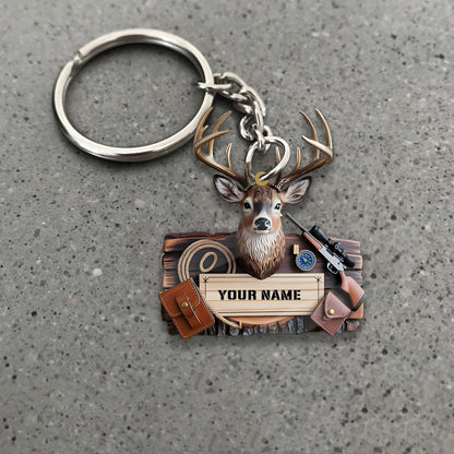 MollyTee Custom Name Deer Hunter Ornament, Hunting Lover Christmas Gift - image 1
