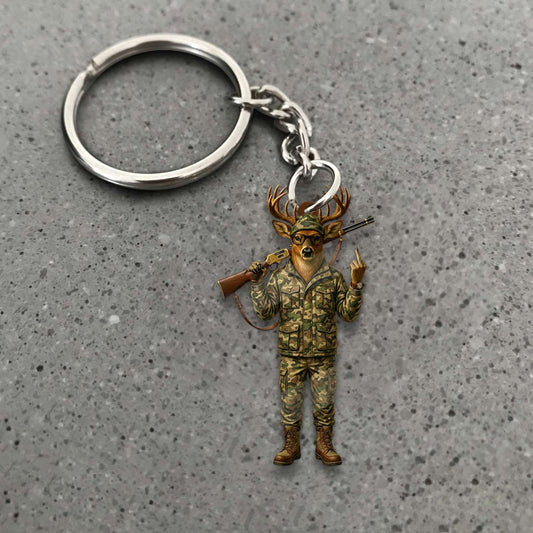 MollyTee Personalized Camo Deer Hunter Attitude Hunting Acrylic Christmas Ornament And Keychain Custom Gift For Hunters 2D Flat - image 1