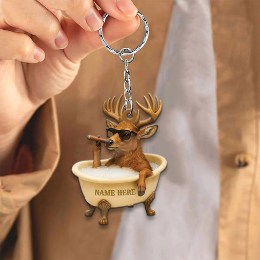MollyTee Personalized Funny Deer Bathtub Ornament, Cool Buck Relaxing Christmas Decor, Unique Gag Gift for Hunters and Men - image 1