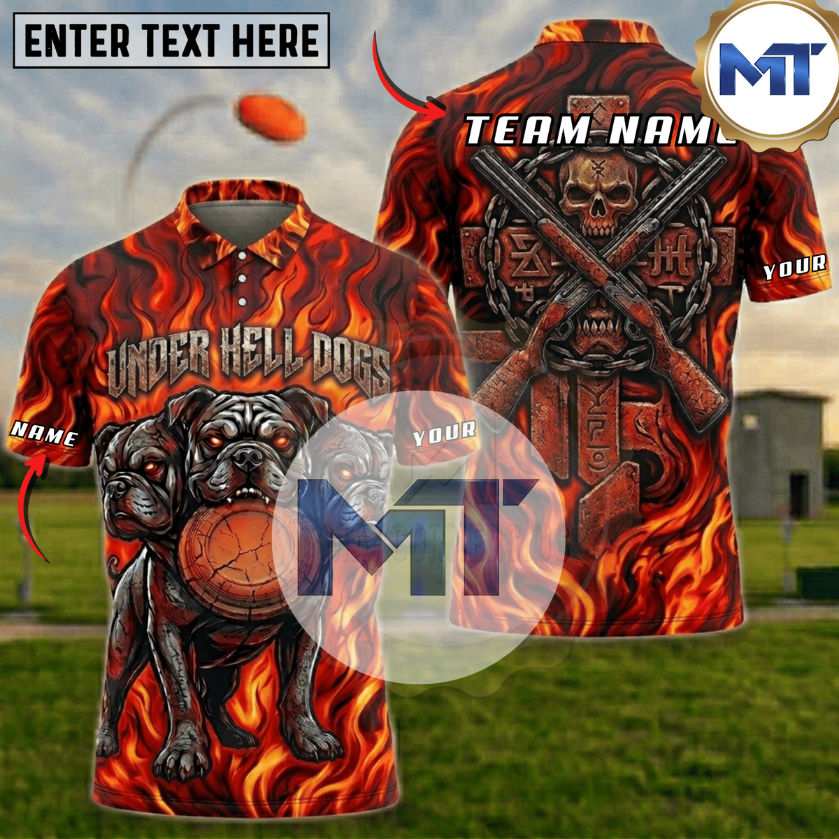 Hellfire Bulldog Trap Skeet Shooting Shirt - Red