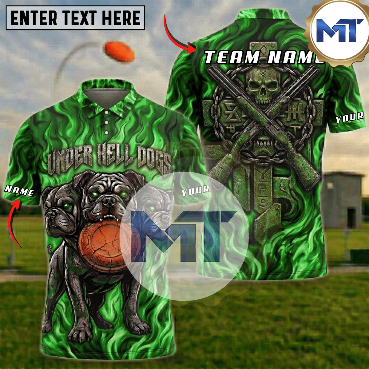 Hellfire Bulldog Trap Skeet Shooting Shirt - Green