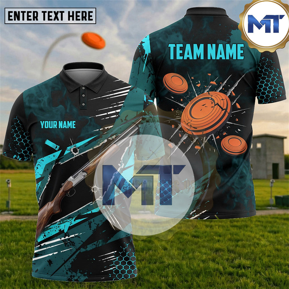 Shotgun Clay Targets Grunge Brush Trap Skeet Shooting Shirt | MollyTee