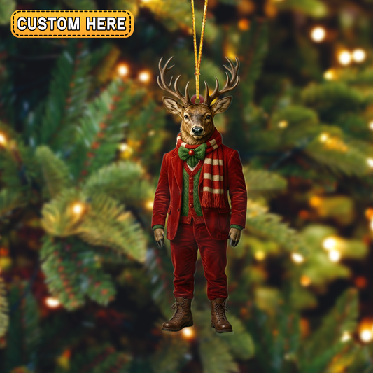 MollyTee Elegant Dressed-Up Deer Ornament And Keychain Custom Gift For Hunters 2D Flat - image 2