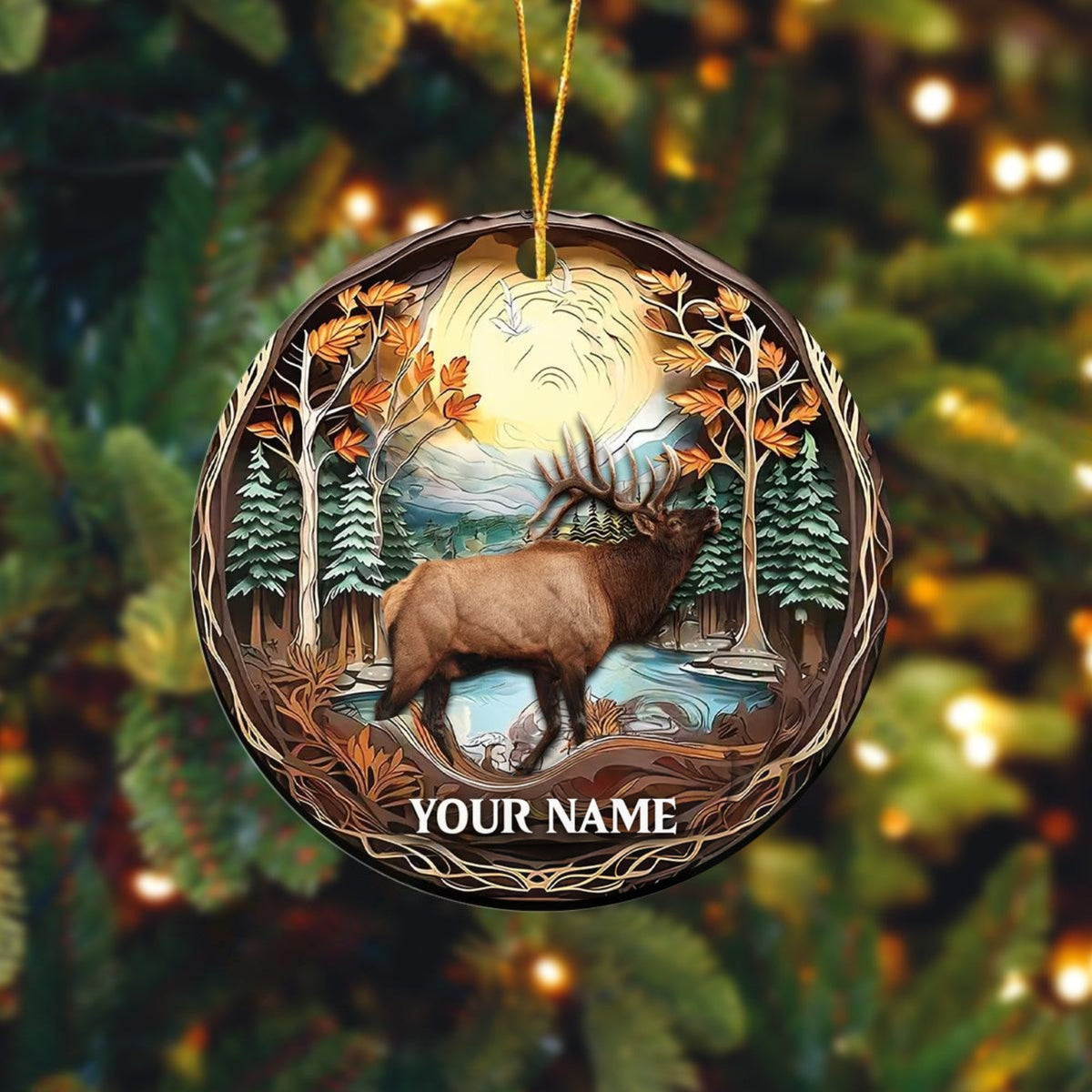 MollyTee Deer Hunting Customized Name Acrylic Orrnament - image 1