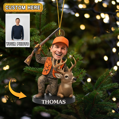 MollyTee Personalized Hunting Christmas Ornament Custom Photo Gift For Hunters Lover - image 5