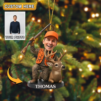 MollyTee Personalized Hunting Christmas Ornament Custom Photo Gift For Hunters Lover - image 4