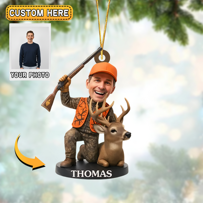 MollyTee Personalized Hunting Christmas Ornament Custom Photo Gift For Hunters Lover - image 3