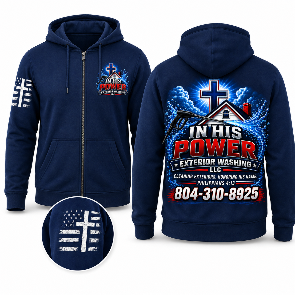 Custom In His Power Exterior Washing Appeal Pressure Washing Shirt