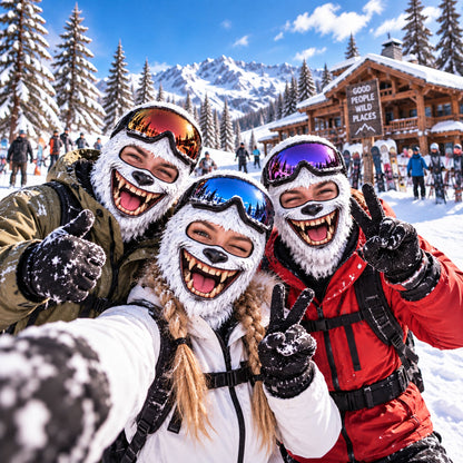 MollyTee Bestie Squad Winter Funny Face Balaclava Face Mask