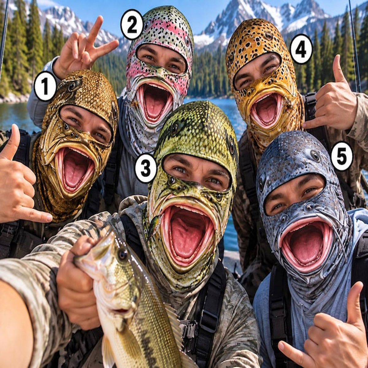 MollyTee Funny Fish Face  Balaclava Face Mask