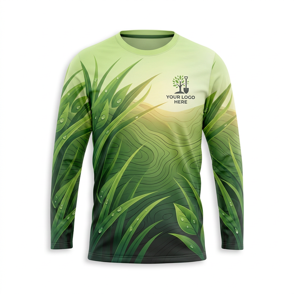 Custom Lawn Care Uniform Shirt 001 - Front