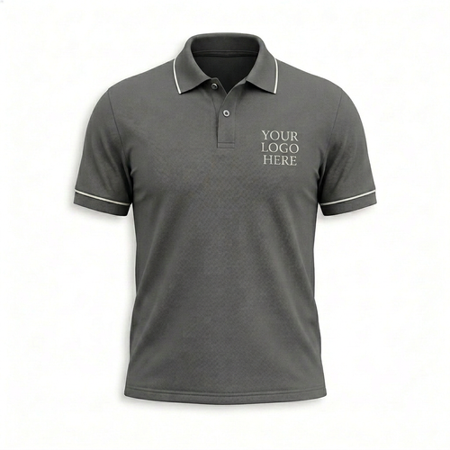 Custom Charcoal Gray Office Polo Shirt - Front