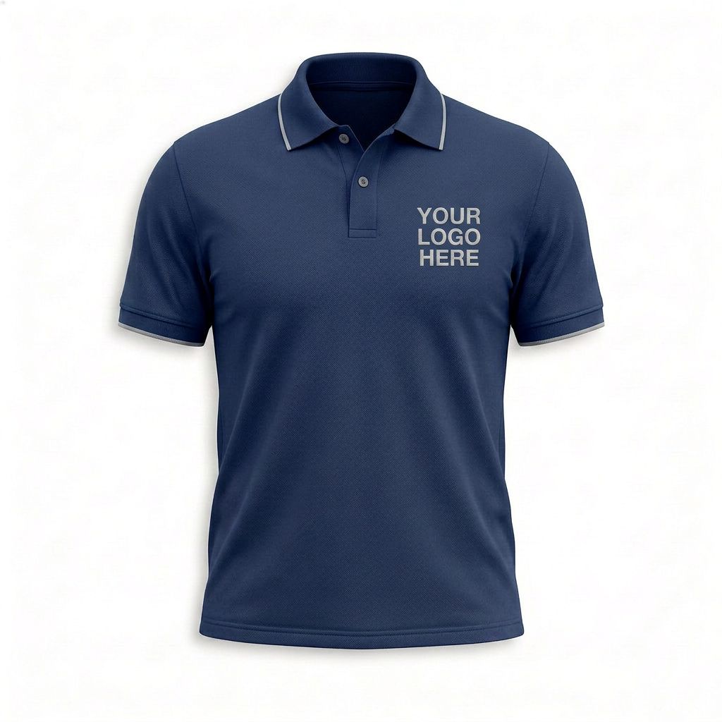 Custom Classic Navy Office Polo Shirt - Front