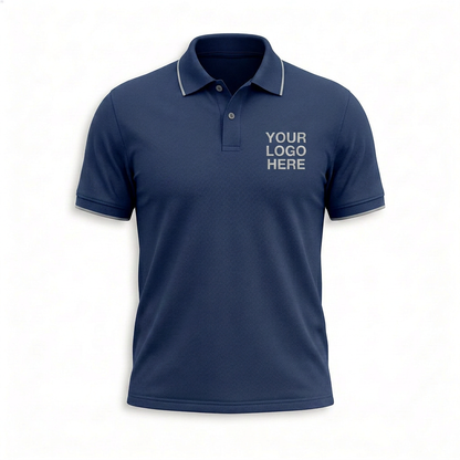 Custom Classic Navy Office Polo Shirt - Front