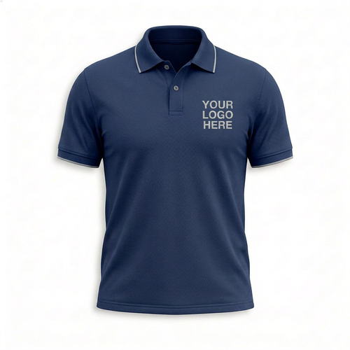 Custom Classic Navy Office Polo Shirt - Front