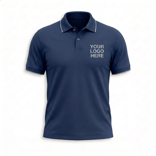 Custom Classic Navy Office Polo Shirt - Front