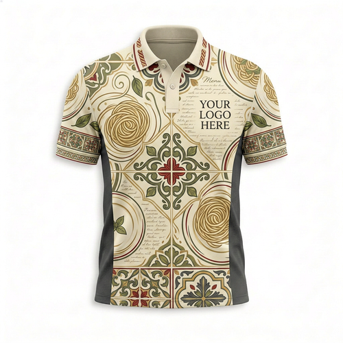 Custom Italian Bistro Pasta Restaurant Uniform Shirt - Front