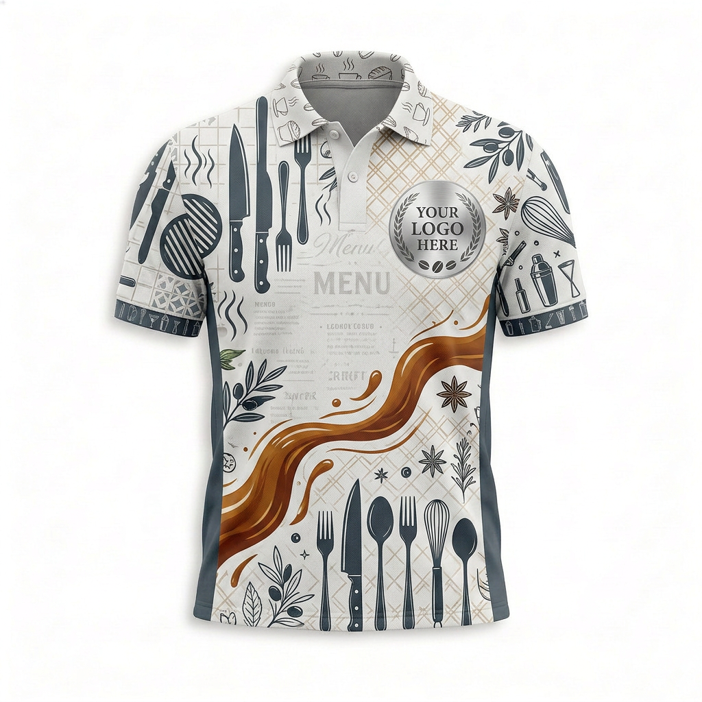 Custom Chef Tools Menu Restaurant Uniform Shirt - Front