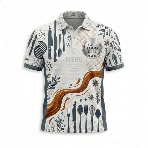 Custom Chef Tools Menu Restaurant Uniform Shirt - Front
