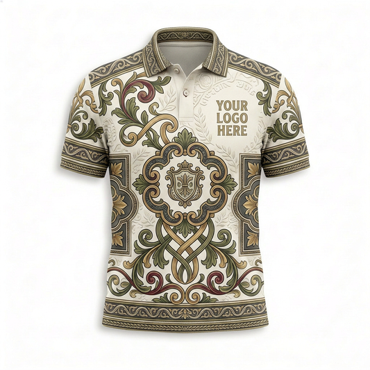 Custom Ornamental Bistro Restaurant Uniform Shirt - Front