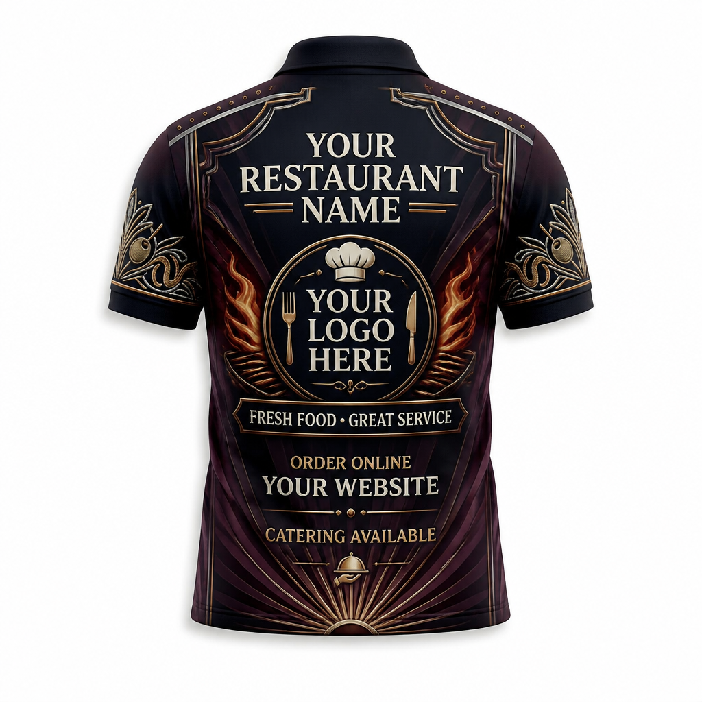 Custom Wine Bar Cocktail Restaurant Uniform Shirt - Back