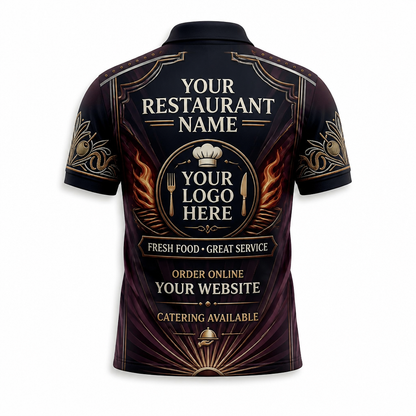 Custom Wine Bar Cocktail Restaurant Uniform Shirt - Back