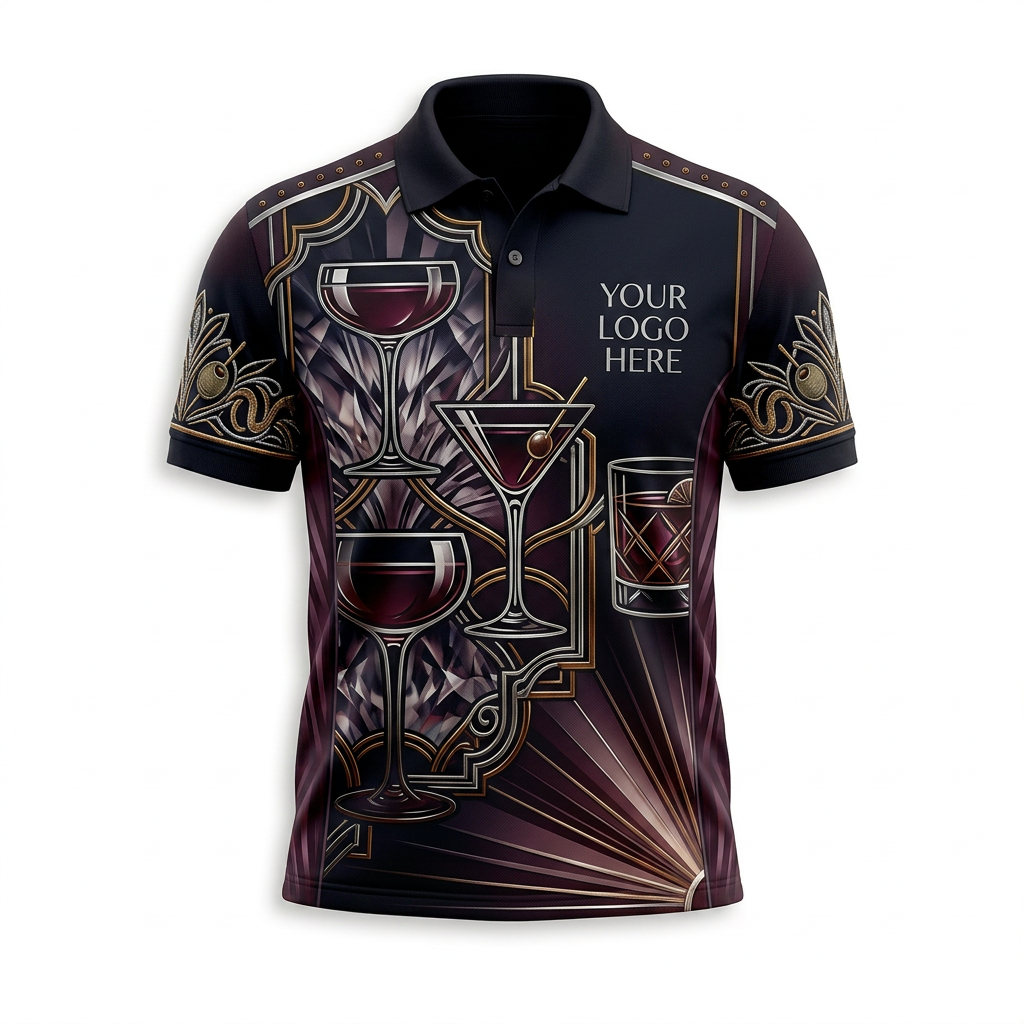 Custom Wine Bar Cocktail Restaurant Uniform Shirt - Front
