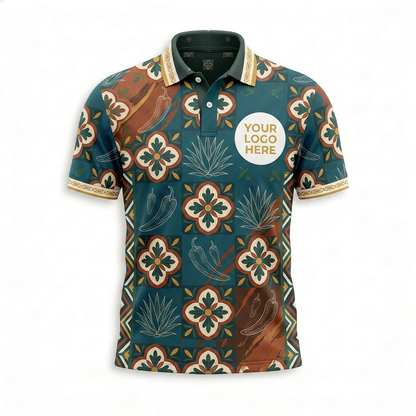 Custom Mexican Agave Cantina Restaurant Uniform Shirt - Front