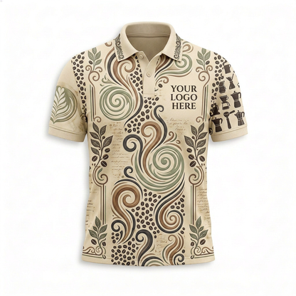 Custom Coffee Bean Cafe Restaurant Uniform Shirt - Front