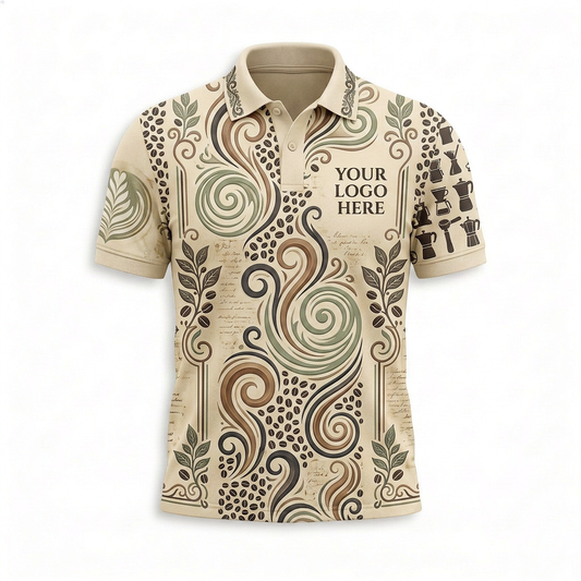 Custom Coffee Bean Cafe Restaurant Uniform Shirt - Front
