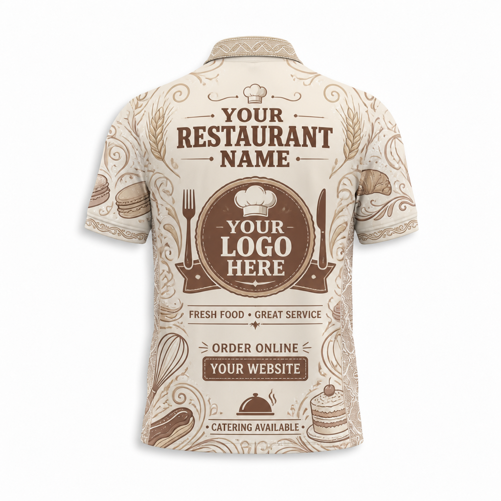Custom Bakery Dessert Restaurant Uniform Shirt - Back