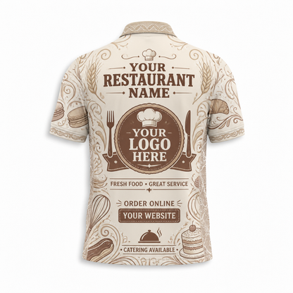 Custom Bakery Dessert Restaurant Uniform Shirt - Back