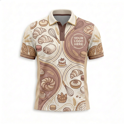 Custom Bakery Cafe Pastry Restaurant Uniform Shirt - Front