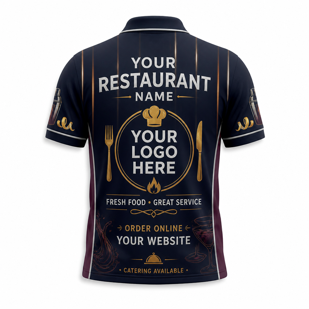 Custom Classic Cocktail Bar Restaurant Uniform Shirt - Back